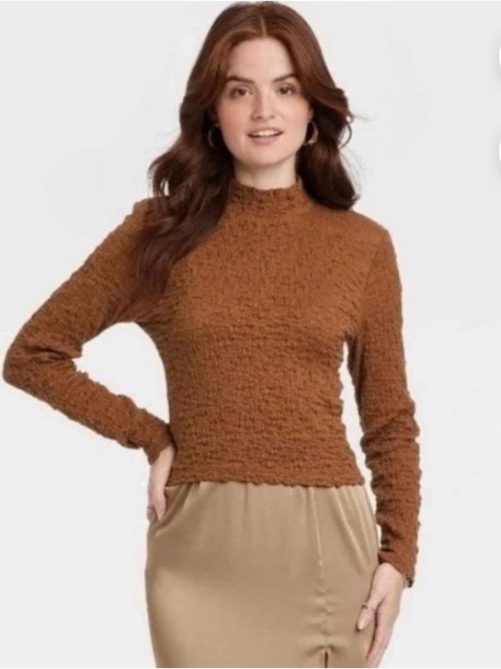 A Nee Day Crinkled Mockneck Turtleneck